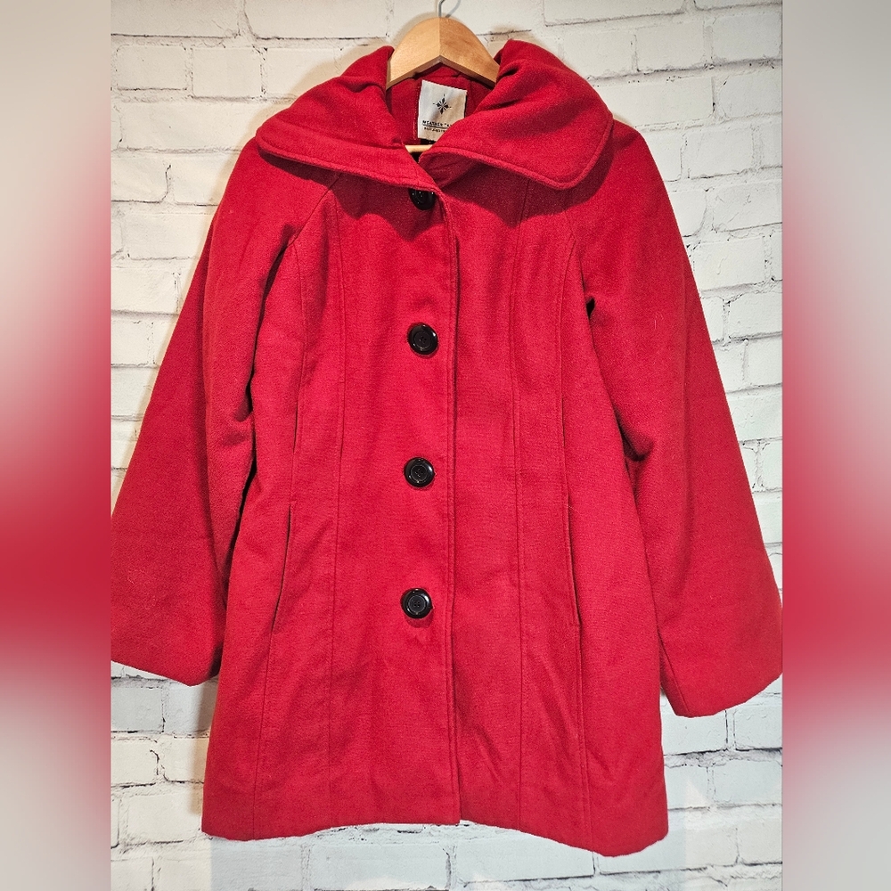 Vintage Mod Red Winter Coat Weather Tamer Women's Size Small 4/6